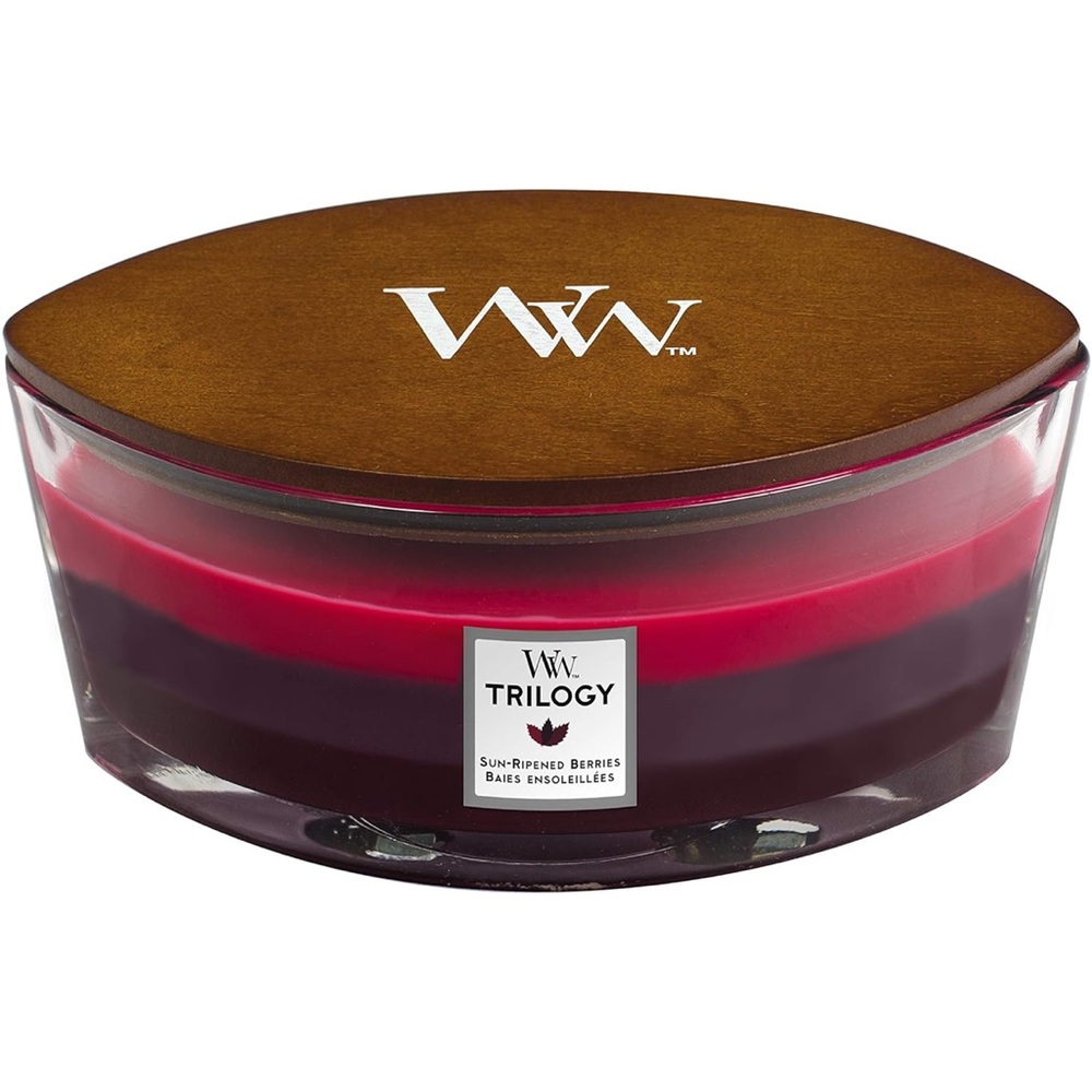 Woodwick Trilogy Candle - Red and Brown
